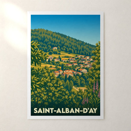 Affiche Saint-Alban-d'Ay – sans cadre, accrochée au mur
