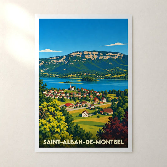 Affiche Saint-Alban-de-Montbel – sans cadre, accrochée au mur