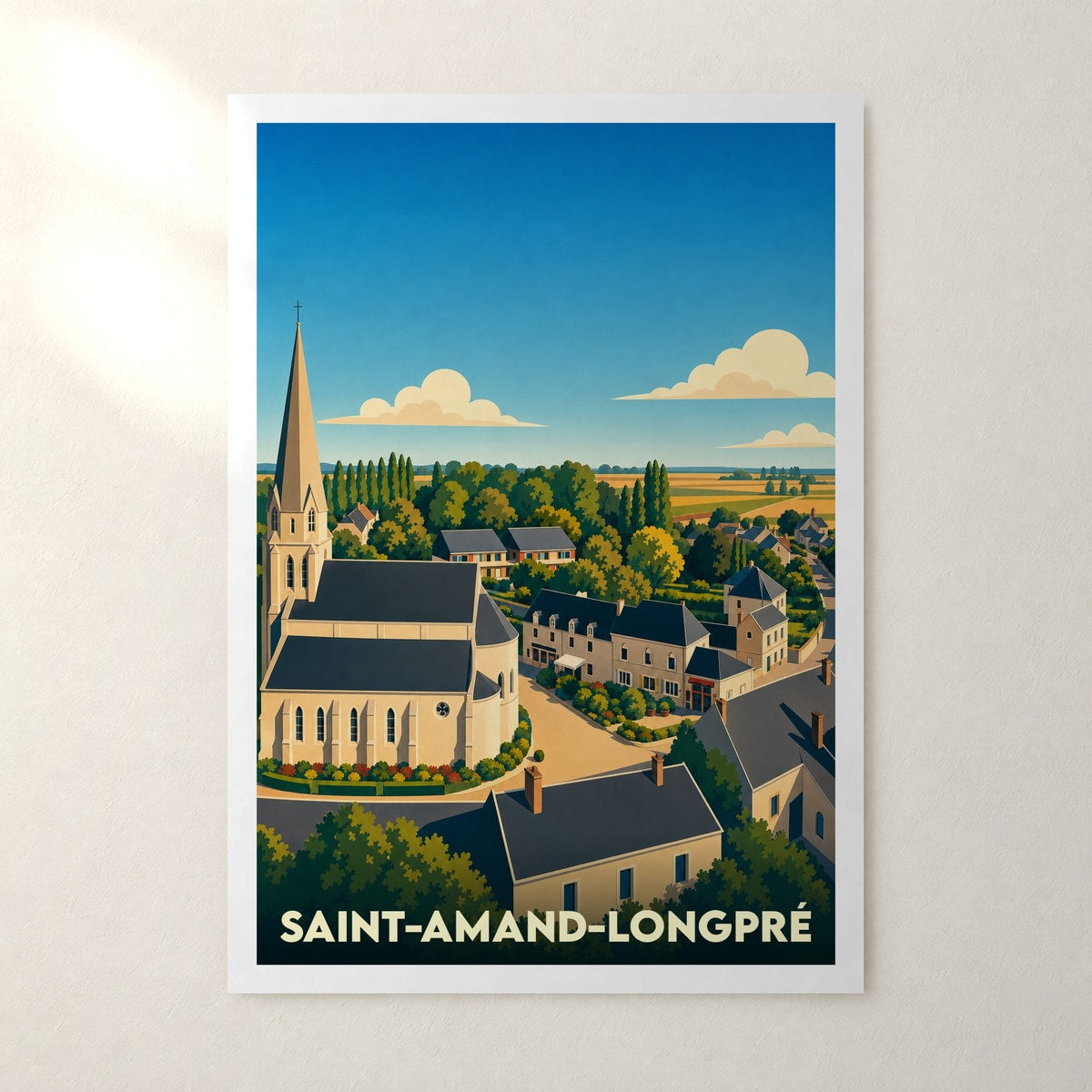 Affiche Saint-Amand-Longpré – sans cadre, accrochée au mur