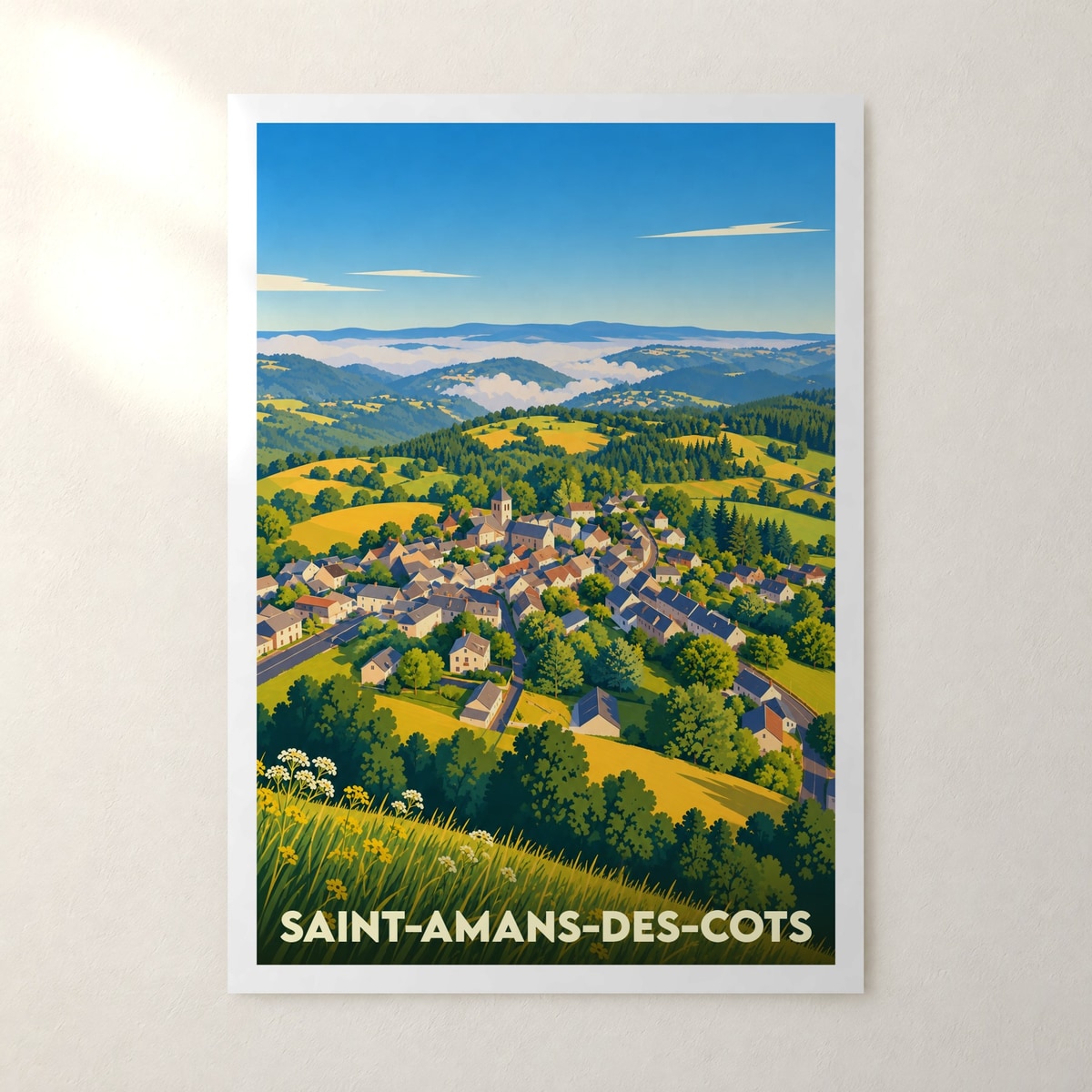 Affiche Saint-Amans-des-Cots – sans cadre, accrochée au mur