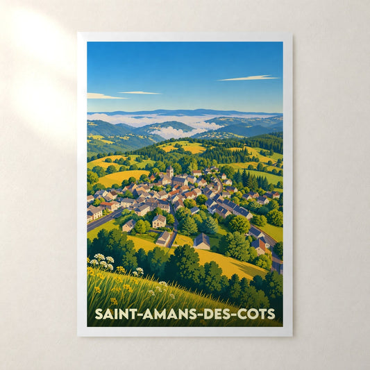 Affiche Saint-Amans-des-Cots – sans cadre, accrochée au mur