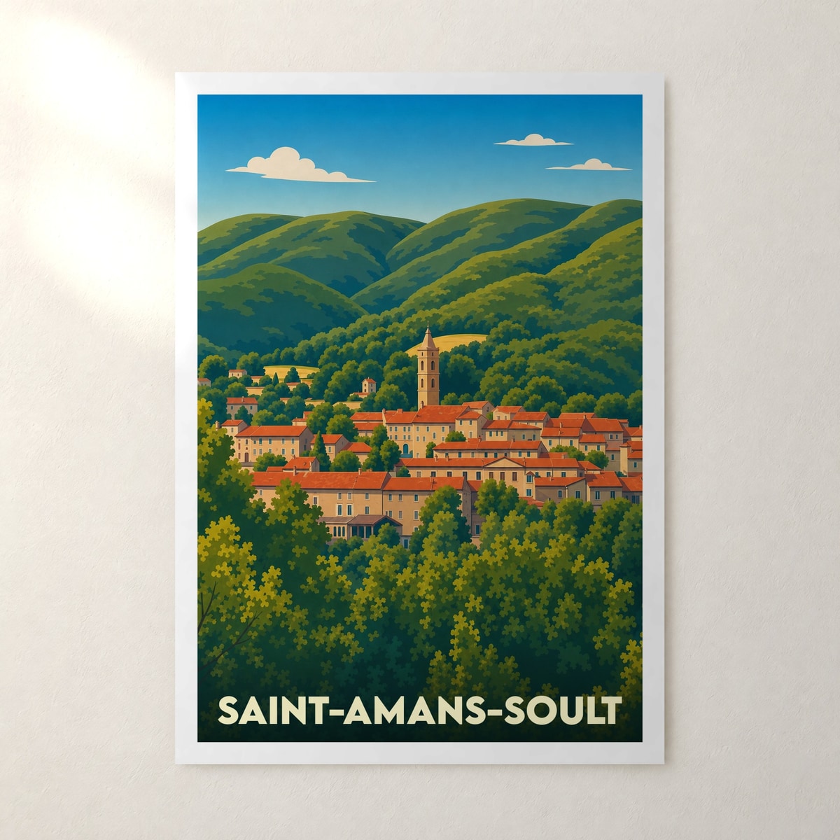 Affiche Saint-Amans-Soult – sans cadre, accrochée au mur
