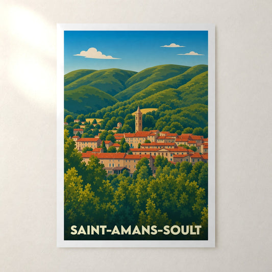 Affiche Saint-Amans-Soult – sans cadre, accrochée au mur