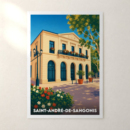 Affiche Saint-André-de-Sangonis – sans cadre, accrochée au mur