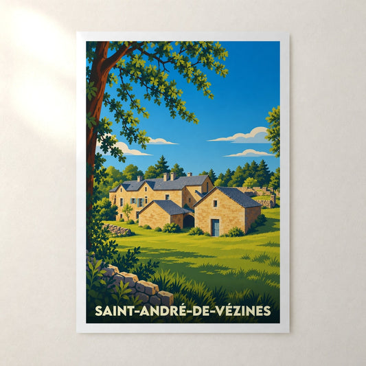 Affiche Saint-André-de-Vézines – sans cadre, accrochée au mur