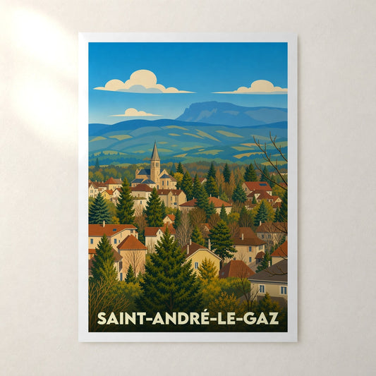 Affiche Saint-André-le-Gaz – sans cadre, accrochée au mur