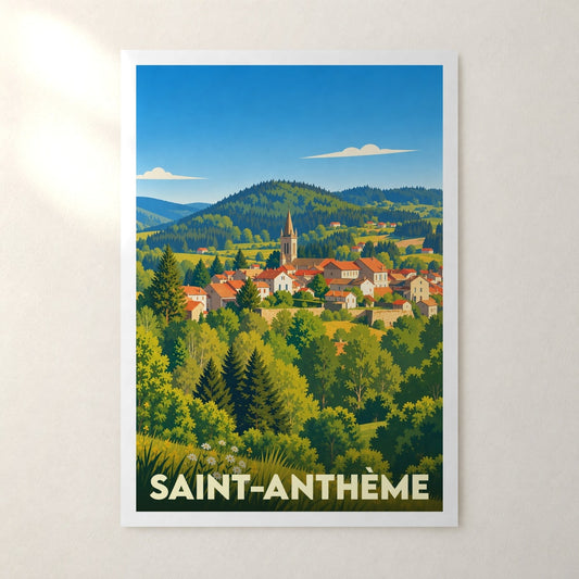 Affiche Saint-Anthème – sans cadre, accrochée au mur