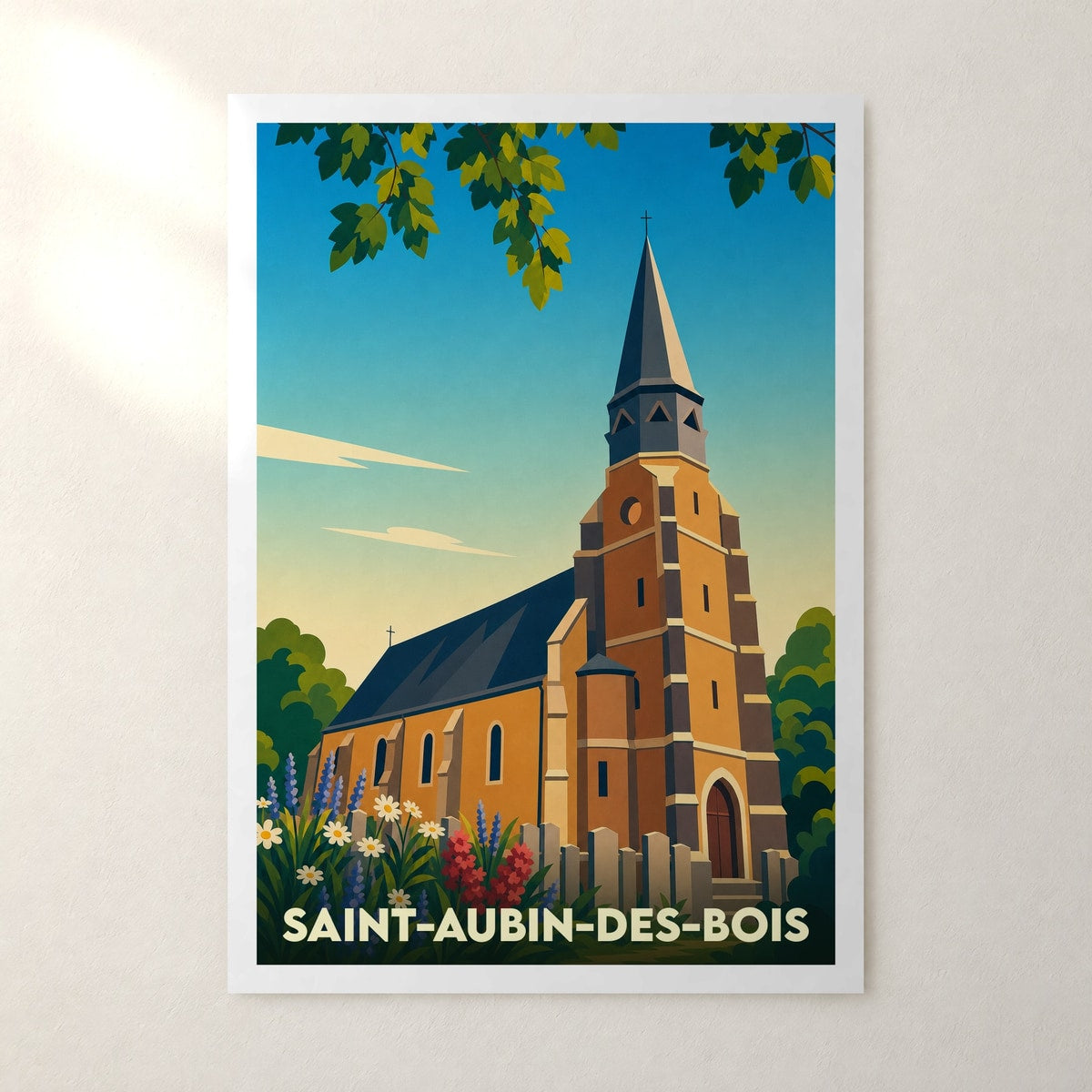 Affiche Saint-Aubin-des-Bois – sans cadre, accrochée au mur