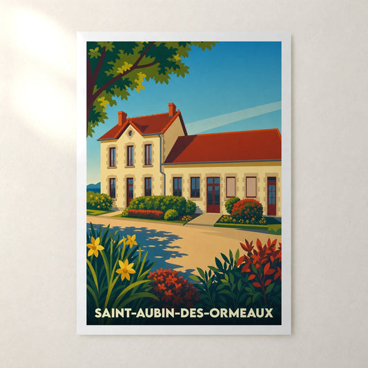 Affiche Saint-Aubin-des-Ormeaux – sans cadre, accrochée au mur