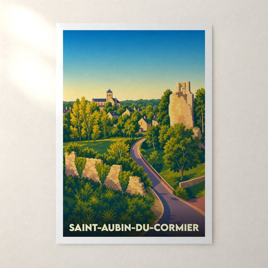 Affiche Saint-Aubin-du-Cormier – sans cadre, accrochée au mur