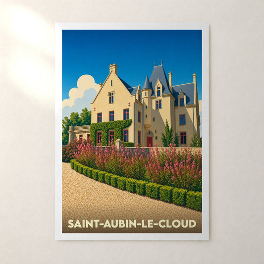 Affiche Saint-Aubin-le-Cloud – sans cadre, accrochée au mur
