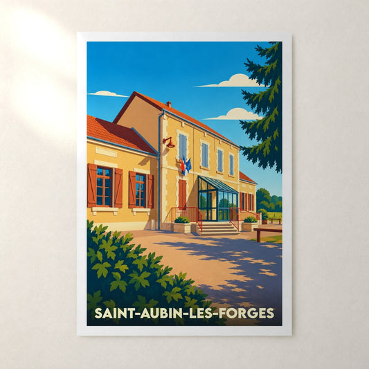 Affiche Saint-Aubin-les-Forges – sans cadre, accrochée au mur