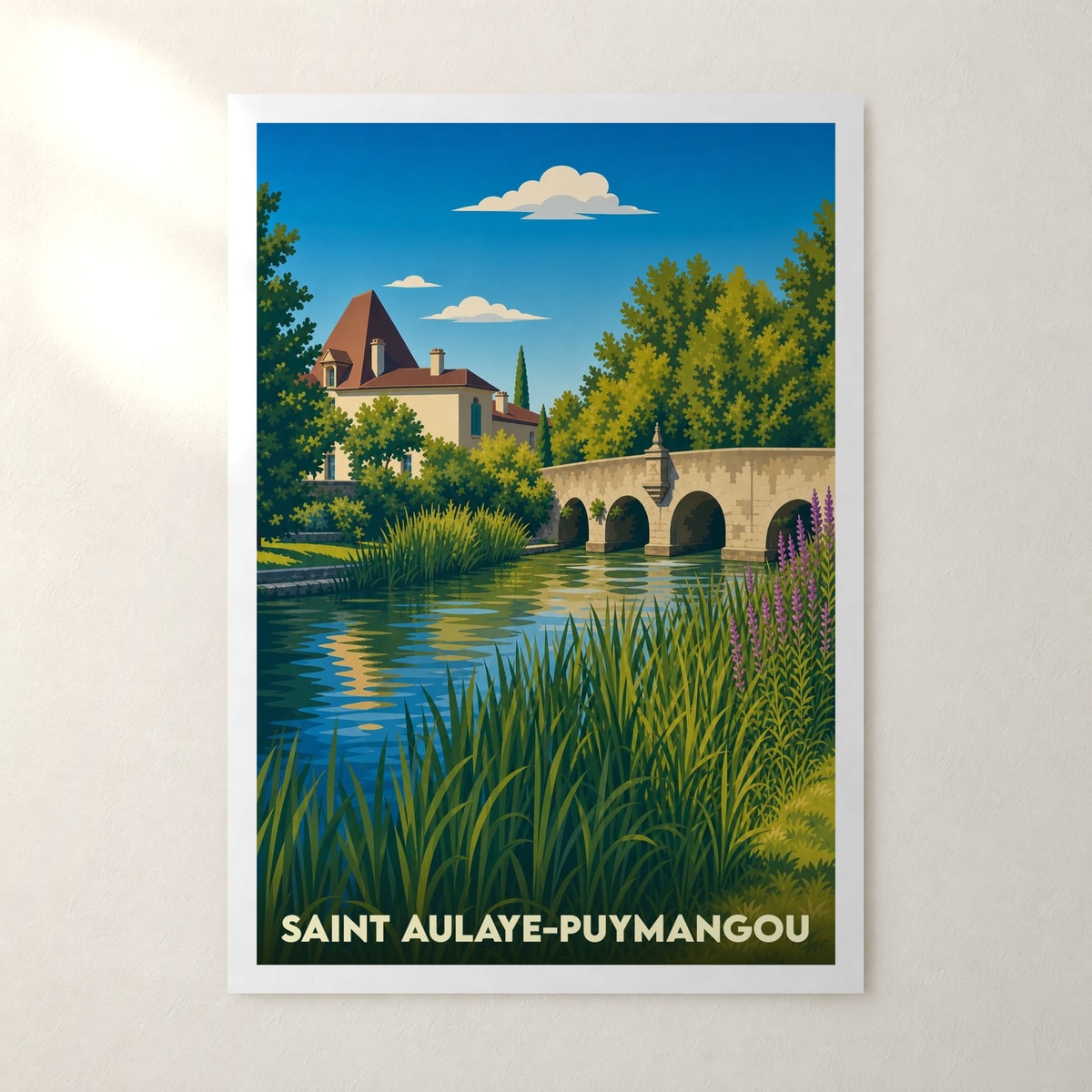 Affiche Saint Aulaye-Puymangou – sans cadre, accrochée au mur