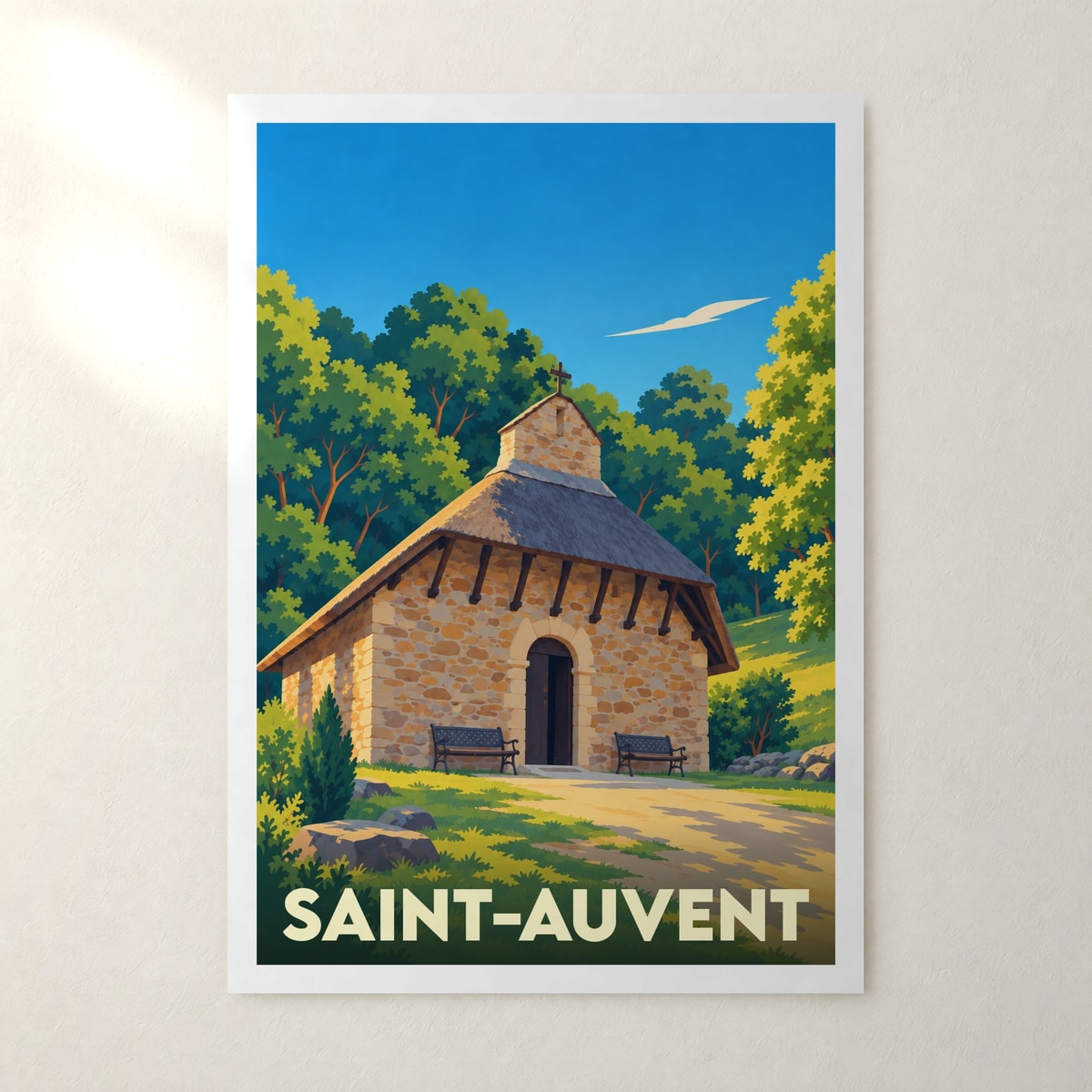 Affiche Saint-Auvent – sans cadre, accrochée au mur