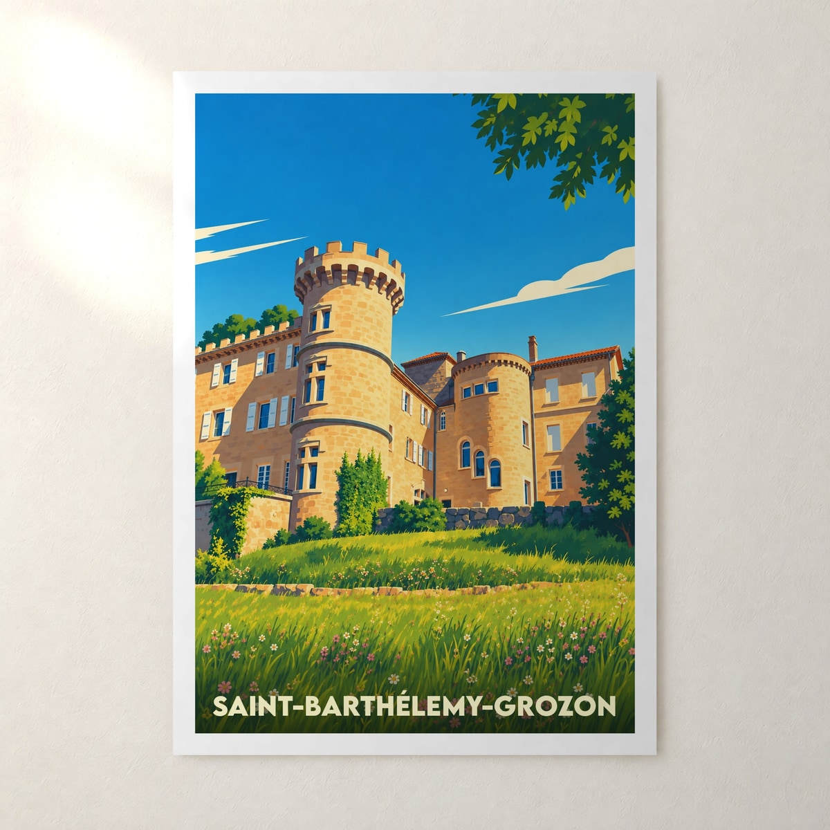 Affiche Saint-Barthélemy-Grozon – sans cadre, accrochée au mur