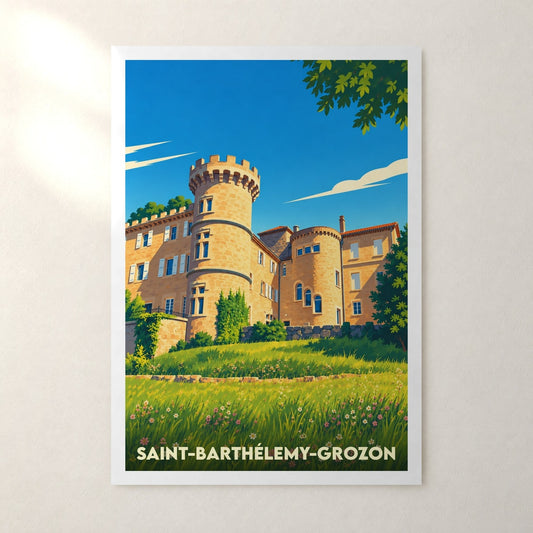 Affiche Saint-Barthélemy-Grozon – sans cadre, accrochée au mur