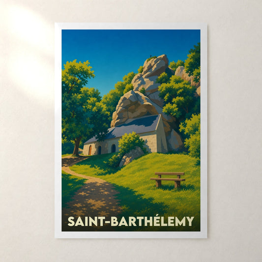 Affiche Saint-Barthélemy – sans cadre, accrochée au mur