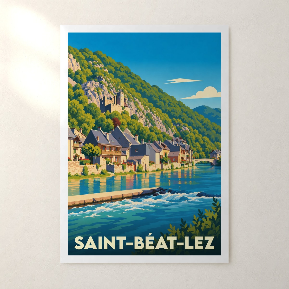 Affiche Saint-Béat-Lez – sans cadre, accrochée au mur