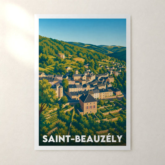 Affiche Saint-Beauzély – sans cadre, accrochée au mur