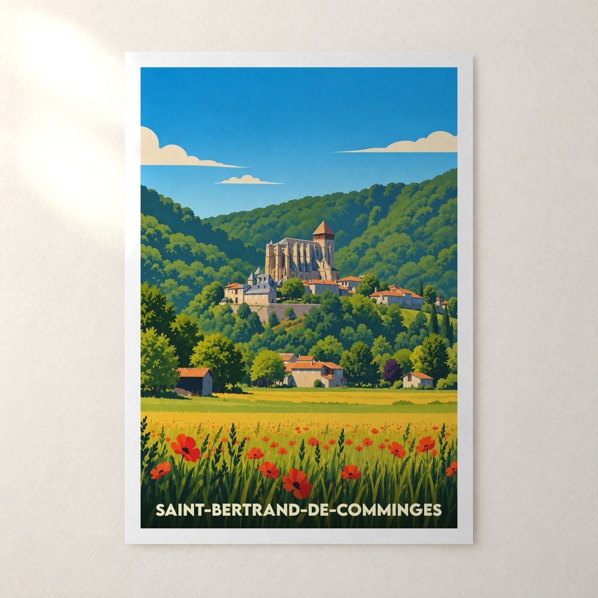 Affiche Saint-Bertrand-de-Comminges – sans cadre, accrochée au mur