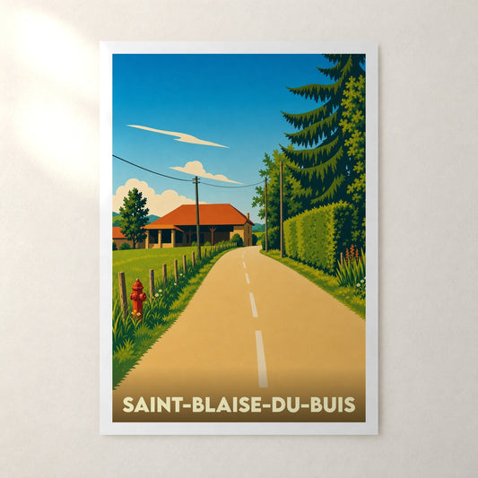 Affiche Saint-Blaise-du-Buis – sans cadre, accrochée au mur