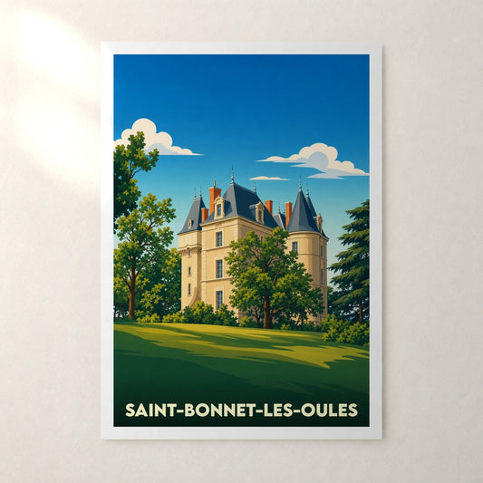 Affiche Saint-Bonnet-les-Oules – sans cadre, accrochée au mur