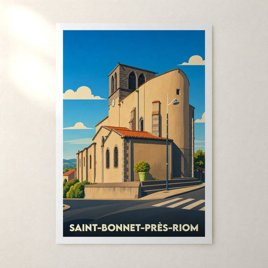 Affiche Saint-Bonnet-près-Riom – sans cadre, accrochée au mur