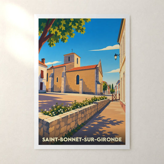 Affiche Saint-Bonnet-sur-Gironde – sans cadre, accrochée au mur