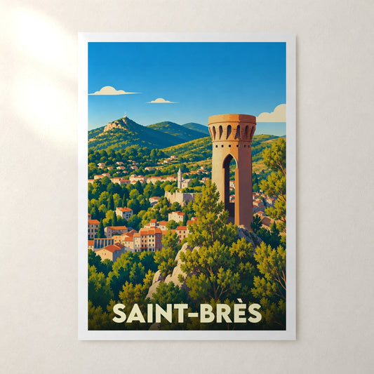 Affiche Saint-Brès (Gard) – sans cadre, accrochée au mur