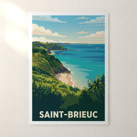 Affiche Saint-Brieuc – sans cadre, accrochée au mur