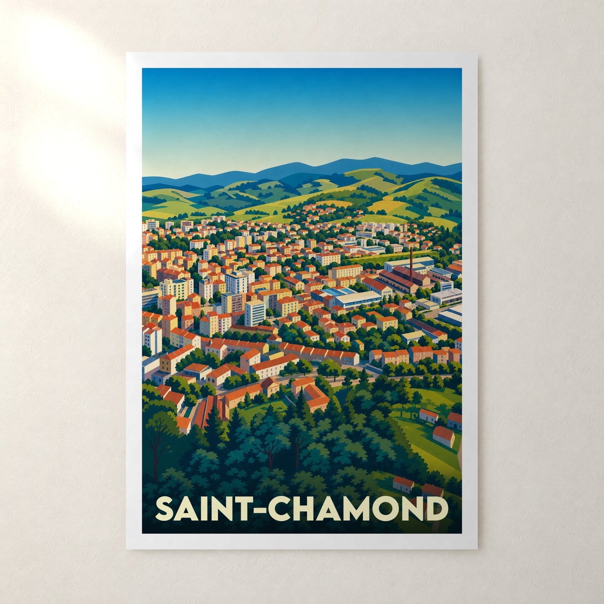 Affiche Saint-Chamond – sans cadre, accrochée au mur