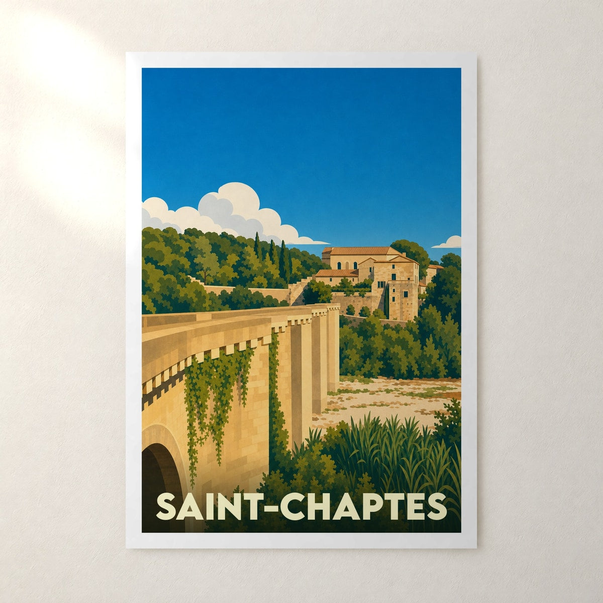 Affiche Saint-Chaptes – sans cadre, accrochée au mur