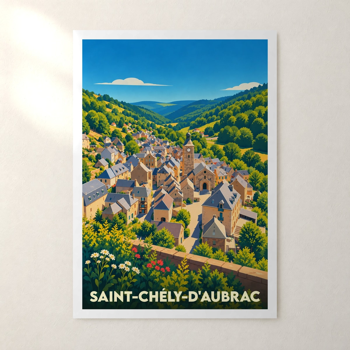 Affiche Saint-Chély-d'Aubrac – sans cadre, accrochée au mur
