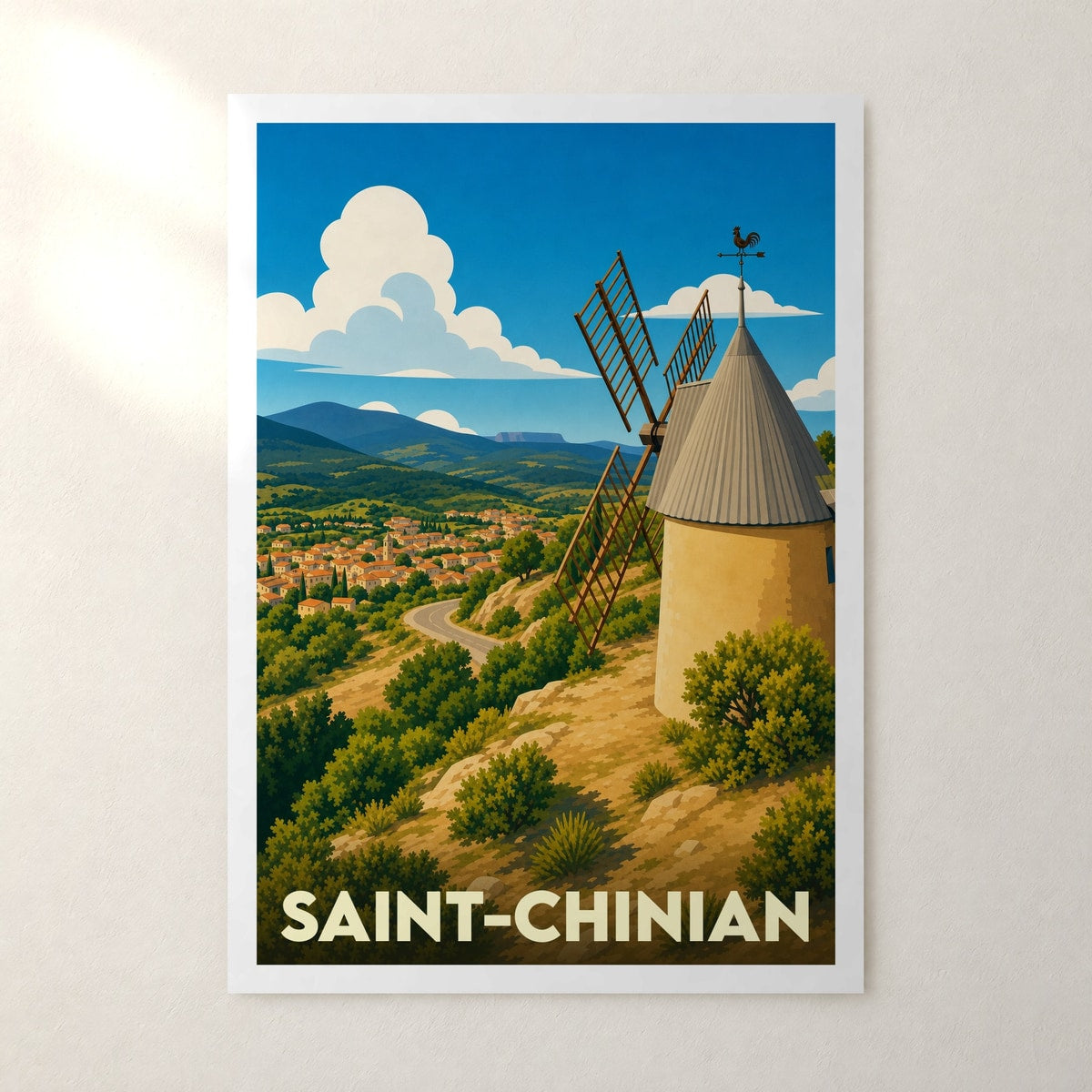 Affiche Saint-Chinian – sans cadre, accrochée au mur