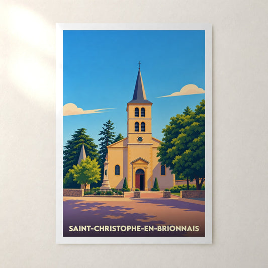 Affiche Saint-Christophe-en-Brionnais – sans cadre, accrochée au mur