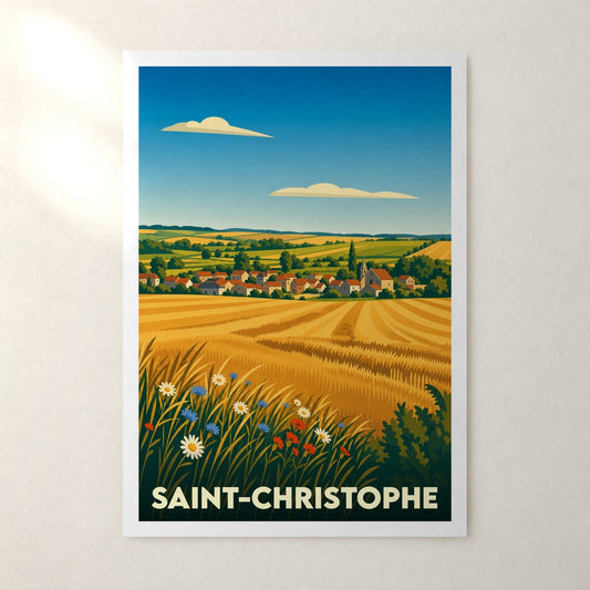 Affiche Saint-Christophe – sans cadre, accrochée au mur