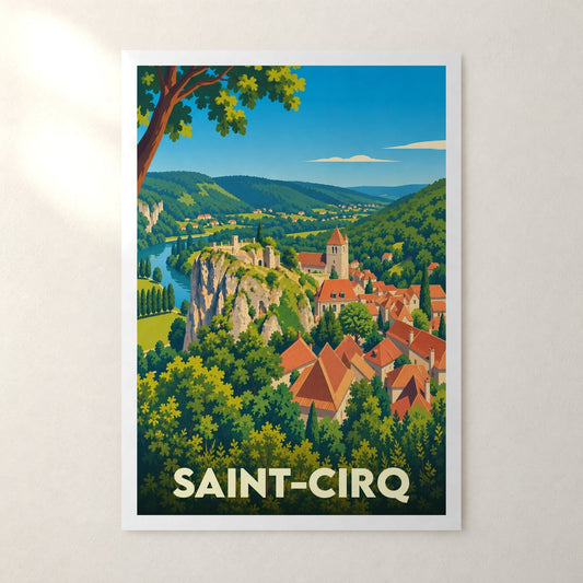 Affiche Saint-Cirq – sans cadre, accrochée au mur