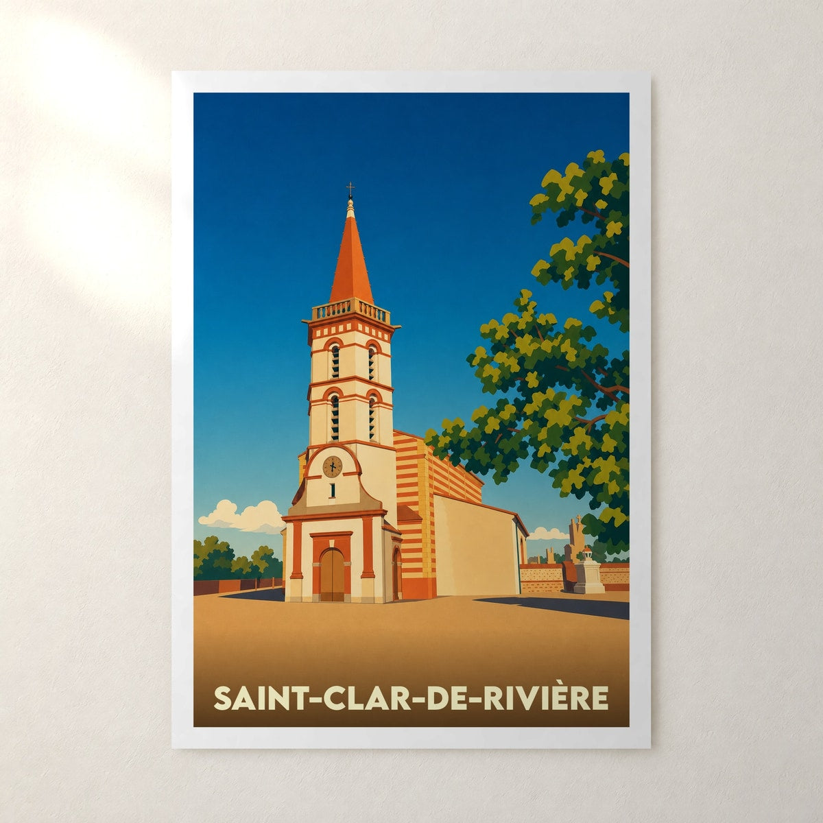 Affiche Saint-Clar-de-Rivière – sans cadre, accrochée au mur