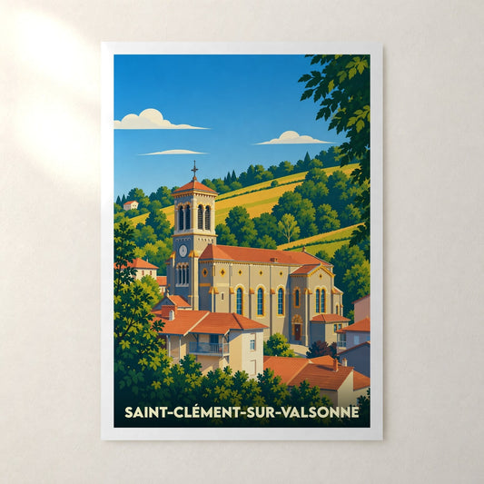 Affiche Saint-Clément-sur-Valsonne – sans cadre, accrochée au mur