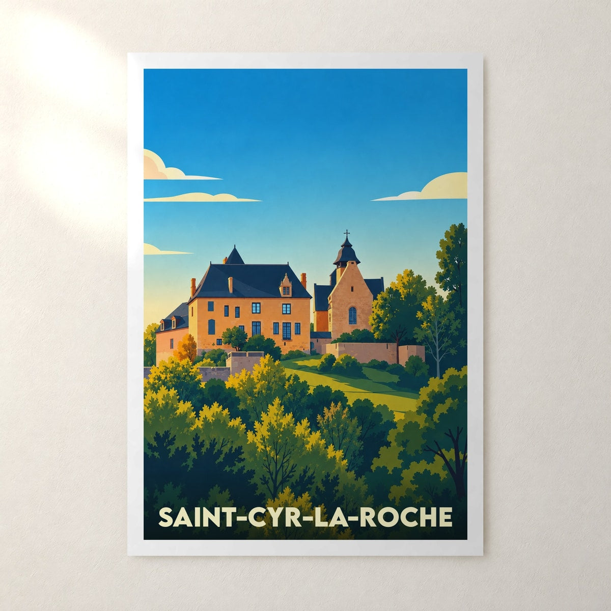 Affiche Saint-Cyr-la-Roche – sans cadre, accrochée au mur
