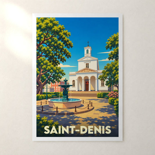 Affiche Saint-Denis (La Réunion) – sans cadre, accrochée au mur