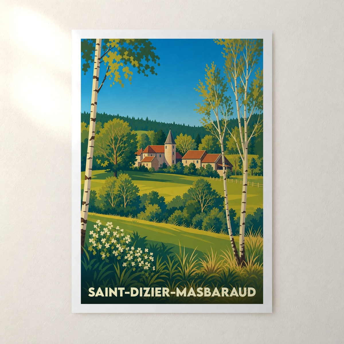 Affiche Saint-Dizier-Masbaraud – sans cadre, accrochée au mur