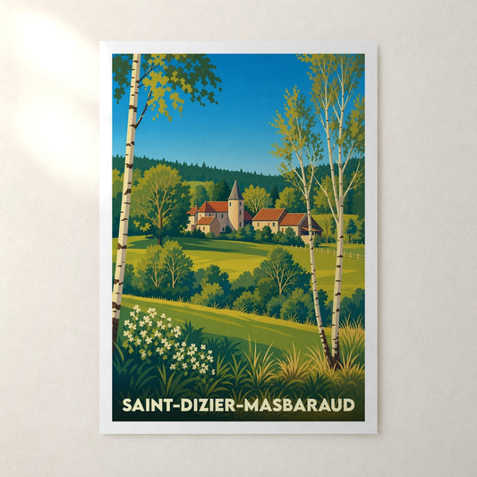 Affiche Saint-Dizier-Masbaraud – sans cadre, accrochée au mur