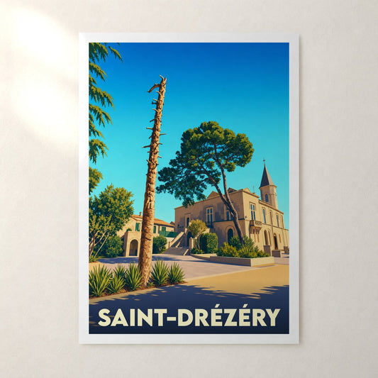 Affiche Saint-Drézéry – sans cadre, accrochée au mur