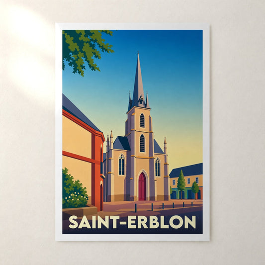 Affiche Saint-Erblon – sans cadre, accrochée au mur