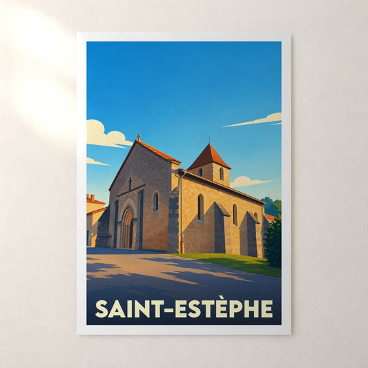 Affiche Saint-Estèphe (Dordogne) – sans cadre, accrochée au mur