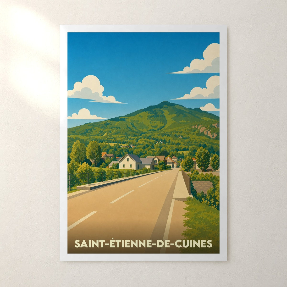 Affiche Saint-Étienne-de-Cuines – sans cadre, accrochée au mur