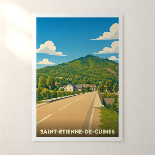 Affiche Saint-Étienne-de-Cuines – sans cadre, accrochée au mur