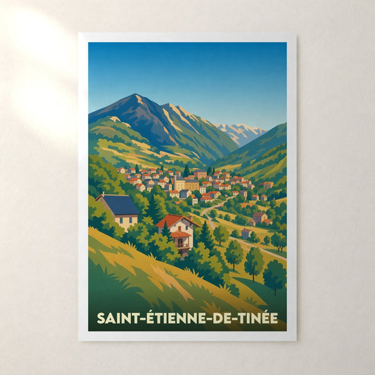 Affiche Saint-Étienne-de-Tinée – sans cadre, accrochée au mur