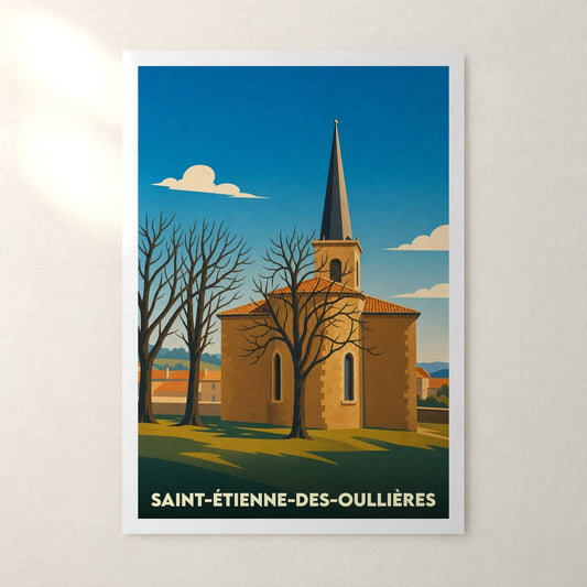 Affiche Saint-Étienne-des-Oullières – sans cadre, accrochée au mur